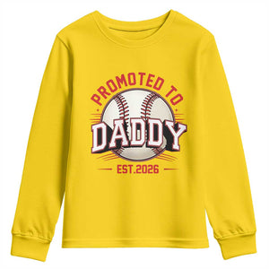 Promoted To Dad 2026 Baseball Youth Sweatshirt First Time Father Sports Lover TS12 Daisy Print Your Wear