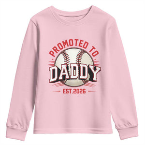 Promoted To Dad 2026 Baseball Youth Sweatshirt First Time Father Sports Lover TS12 Light Pink Print Your Wear