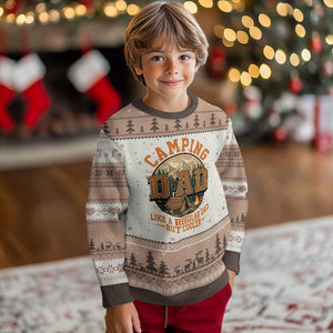 Camping Dad Like A Regular Dad But Cooler Ugly Christmas Sweater Funny Fathers Day Gift TS12 Mocha Mousse Print Your Wear