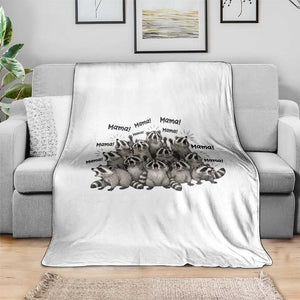 Funny Raccoon Mama Life Throw Blanket Motherhood Chaos Trash Panda TS12 Print Your Wear