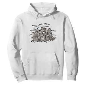 Funny Raccoon Mama Life Hoodie Motherhood Chaos Trash Panda TS12 White Print Your Wear