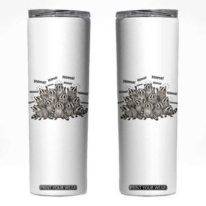 Funny Raccoon Mama Life Skinny Tumbler Motherhood Chaos Trash Panda TS12 White Print Your Wear