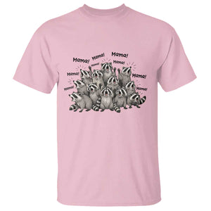 Funny Raccoon Mama Life T Shirt Motherhood Chaos Trash Panda TS12 Light Pink Print Your Wear