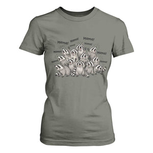 Funny Raccoon Mama Life T Shirt For Women Motherhood Chaos Trash Panda TS12 Military Green Print Your Wear