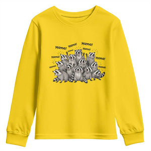 Funny Raccoon Mama Life Youth Sweatshirt Motherhood Chaos Trash Panda TS12 Daisy Print Your Wear