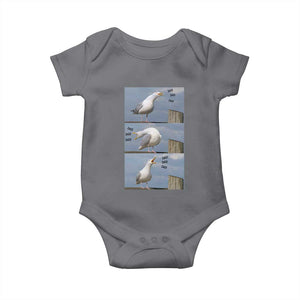 Funny Seagull Papa Baby Onesie Fathers Day Gift Ocean Life Dad Graphic TS12 Charcoal Print Your Wear