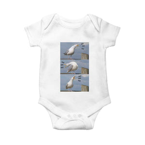 Funny Seagull Papa Baby Onesie Fathers Day Gift Ocean Life Dad Graphic TS12 White Print Your Wear