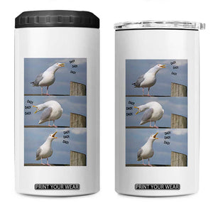 Funny Seagull Papa 4 in 1 Can Cooler Tumbler Fathers Day Gift Ocean Life Dad Graphic TS12 One Size: 16 oz White Print Your Wear