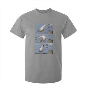 Funny Seagull Papa T Shirt For Kid Fathers Day Gift Ocean Life Dad Graphic TS12 Sport Gray Print Your Wear