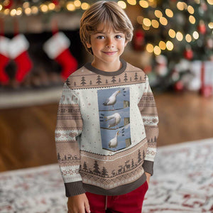 Funny Seagull Papa Ugly Christmas Sweater Fathers Day Gift Ocean Life Dad Graphic TS12 Mocha Mousse Print Your Wear