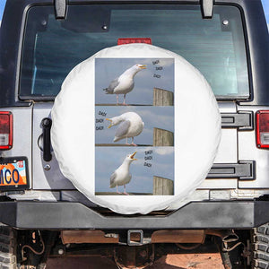 Funny Seagull Papa Spare Tire Cover Fathers Day Gift Ocean Life Dad Graphic TS12 No hole White Print Your Wear
