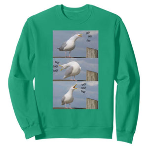 Funny Seagull Papa Sweatshirt Fathers Day Gift Ocean Life Dad Graphic TS12 Irish Green Print Your Wear