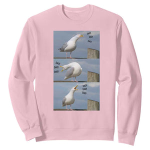 Funny Seagull Papa Sweatshirt Fathers Day Gift Ocean Life Dad Graphic TS12 Light Pink Print Your Wear
