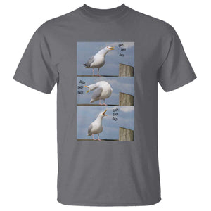 Funny Seagull Papa T Shirt Fathers Day Gift Ocean Life Dad Graphic TS12 Charcoal Print Your Wear