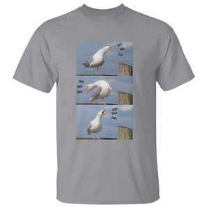 Funny Seagull Papa T Shirt Fathers Day Gift Ocean Life Dad Graphic TS12 Sport Gray Print Your Wear