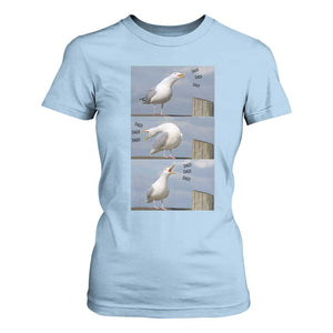Funny Seagull Papa T Shirt For Women Fathers Day Gift Ocean Life Dad Graphic TS12 Light Blue Print Your Wear
