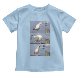 Funny Seagull Papa Toddler T Shirt Fathers Day Gift Ocean Life Dad Graphic TS12 Light Blue Print Your Wear