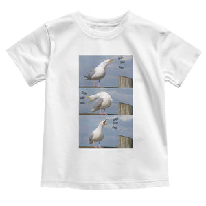 Funny Seagull Papa Toddler T Shirt Fathers Day Gift Ocean Life Dad Graphic TS12 White Print Your Wear