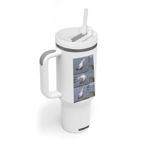 Funny Seagull Papa Tumbler With Handle Fathers Day Gift Ocean Life Dad Graphic TS12 Print Your Wear