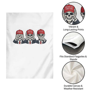 See No Crimes Hear No Truth Speak No Facts Garden Flag Skeleton Political Satire Graphic TS12 Print Your Wear