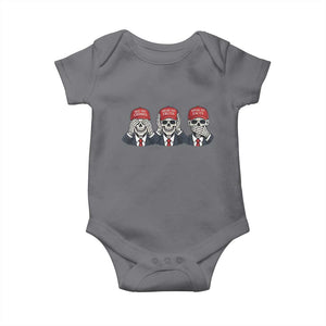 See No Crimes Hear No Truth Speak No Facts Baby Onesie Skeleton Political Satire Graphic TS12 Charcoal Print Your Wear