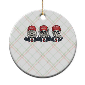 See No Crimes Hear No Truth Speak No Facts Ceramic Ornament Skeleton Political Satire Graphic TS12 1pc Christmas Plaid Print Your Wear
