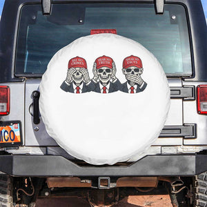 See No Crimes Hear No Truth Speak No Facts Spare Tire Cover Skeleton Political Satire Graphic TS12 No hole White Print Your Wear