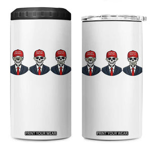 Skeleton See No Crimes Hear No Truth 4 in 1 Can Cooler Tumbler Funny Political Satire TS12 One Size: 16 oz White Print Your Wear