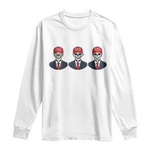 Skeleton See No Crimes Hear No Truth Long Sleeve Shirt Funny Political Satire TS12 White Print Your Wear