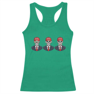 Skeleton See No Crimes Hear No Truth Racerback Tank Top Funny Political Satire TS12 Irish Green Print Your Wear