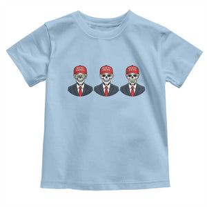 Skeleton See No Crimes Hear No Truth Toddler T Shirt Funny Political Satire TS12 Light Blue Print Your Wear