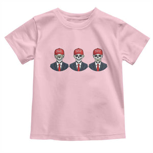 Skeleton See No Crimes Hear No Truth Toddler T Shirt Funny Political Satire TS12 Light Pink Print Your Wear
