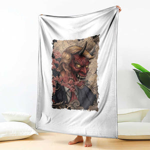 American Leader Oni Mask Japanese Ukiyoe Throw Blanket Political Parody Graphic TS12 Print Your Wear