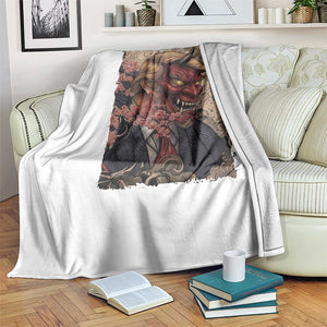 American Leader Oni Mask Japanese Ukiyoe Throw Blanket Political Parody Graphic TS12 Print Your Wear