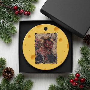 American Leader Oni Mask Japanese Ukiyoe Ceramic Ornament Political Parody Graphic TS12 1pc Yellow Cheese Print Your Wear