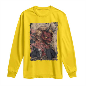 American Leader Oni Mask Japanese Ukiyoe Long Sleeve Shirt Political Parody Graphic TS12 Daisy Print Your Wear