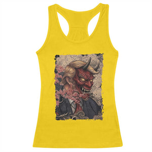 American Leader Oni Mask Japanese Ukiyoe Racerback Tank Top Political Parody Graphic TS12 Daisy Print Your Wear