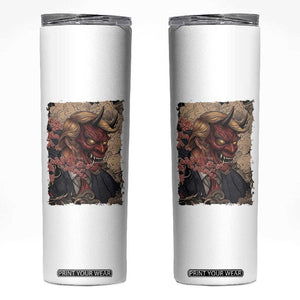 American Leader Oni Mask Japanese Ukiyoe Skinny Tumbler Political Parody Graphic TS12 White Print Your Wear