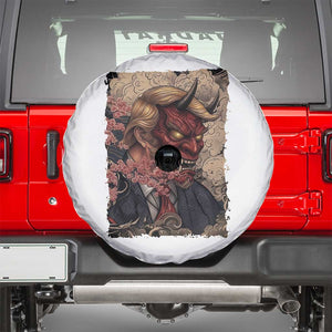 American Leader Oni Mask Japanese Ukiyoe Spare Tire Cover Political Parody Graphic TS12 White Print Your Wear