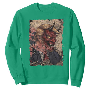 American Leader Oni Mask Japanese Ukiyoe Sweatshirt Political Parody Graphic TS12 Irish Green Print Your Wear