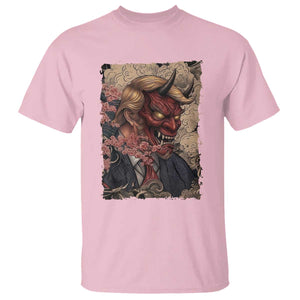 American Leader Oni Mask Japanese Ukiyoe T Shirt Political Parody Graphic TS12 Light Pink Print Your Wear