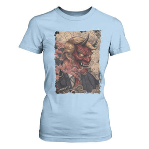 American Leader Oni Mask Japanese Ukiyoe T Shirt For Women Political Parody Graphic TS12 Light Blue Print Your Wear