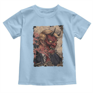 American Leader Oni Mask Japanese Ukiyoe Toddler T Shirt Political Parody Graphic TS12 Light Blue Print Your Wear