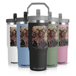 American Leader Oni Mask Japanese Ukiyoe Flip Straw Tumbler Political Parody Graphic TS12 Print Your Wear