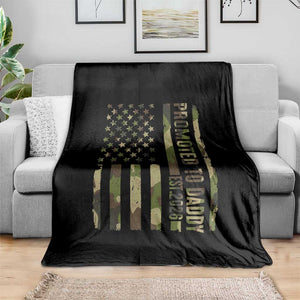 Camouflage Patriotic Dad 2026 Throw Blanket USA Flag New Father Announcement TS12 Print Your Wear