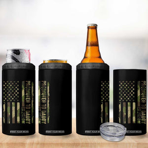 Camouflage Patriotic Dad 2026 4 in 1 Can Cooler Tumbler USA Flag New Father Announcement TS12 Print Your Wear