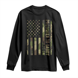 Camouflage Patriotic Dad 2026 Long Sleeve Shirt USA Flag New Father Announcement TS12 Black Print Your Wear