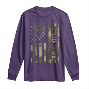 Camouflage Patriotic Dad 2026 Long Sleeve Shirt USA Flag New Father Announcement TS12 Purple Print Your Wear