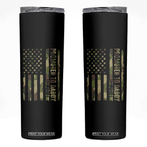 Camouflage Patriotic Dad 2026 Skinny Tumbler USA Flag New Father Announcement TS12 Black Print Your Wear