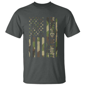 Camouflage Patriotic Dad 2026 T Shirt USA Flag New Father Announcement TS12 Dark Heather Print Your Wear